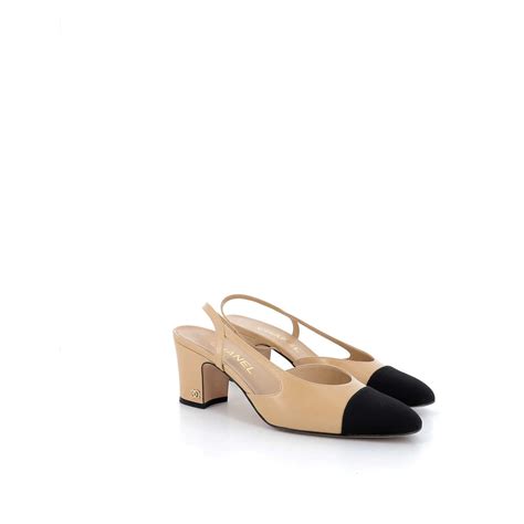 slingback chanel beige et noir